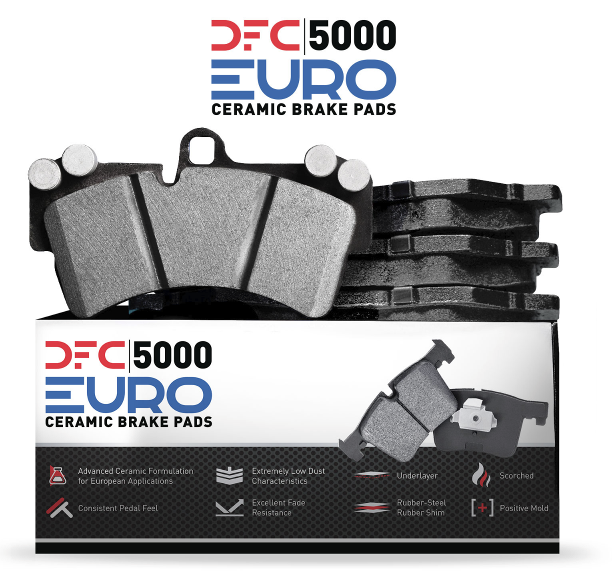Dynamic Friction Company 5000 Euro Ceramic Brake Pads 1600-1549-00-Front Set 