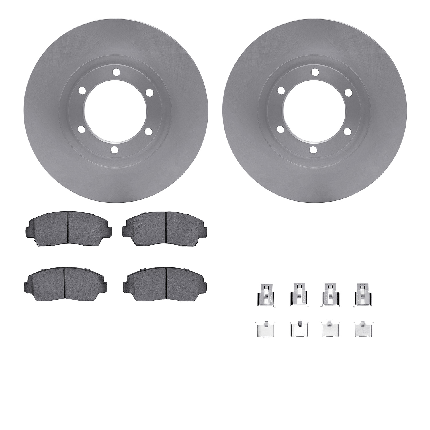 1986 Mazda B2000 DFC Rotors with 5000 Advanced Brake Pads includes Hardware