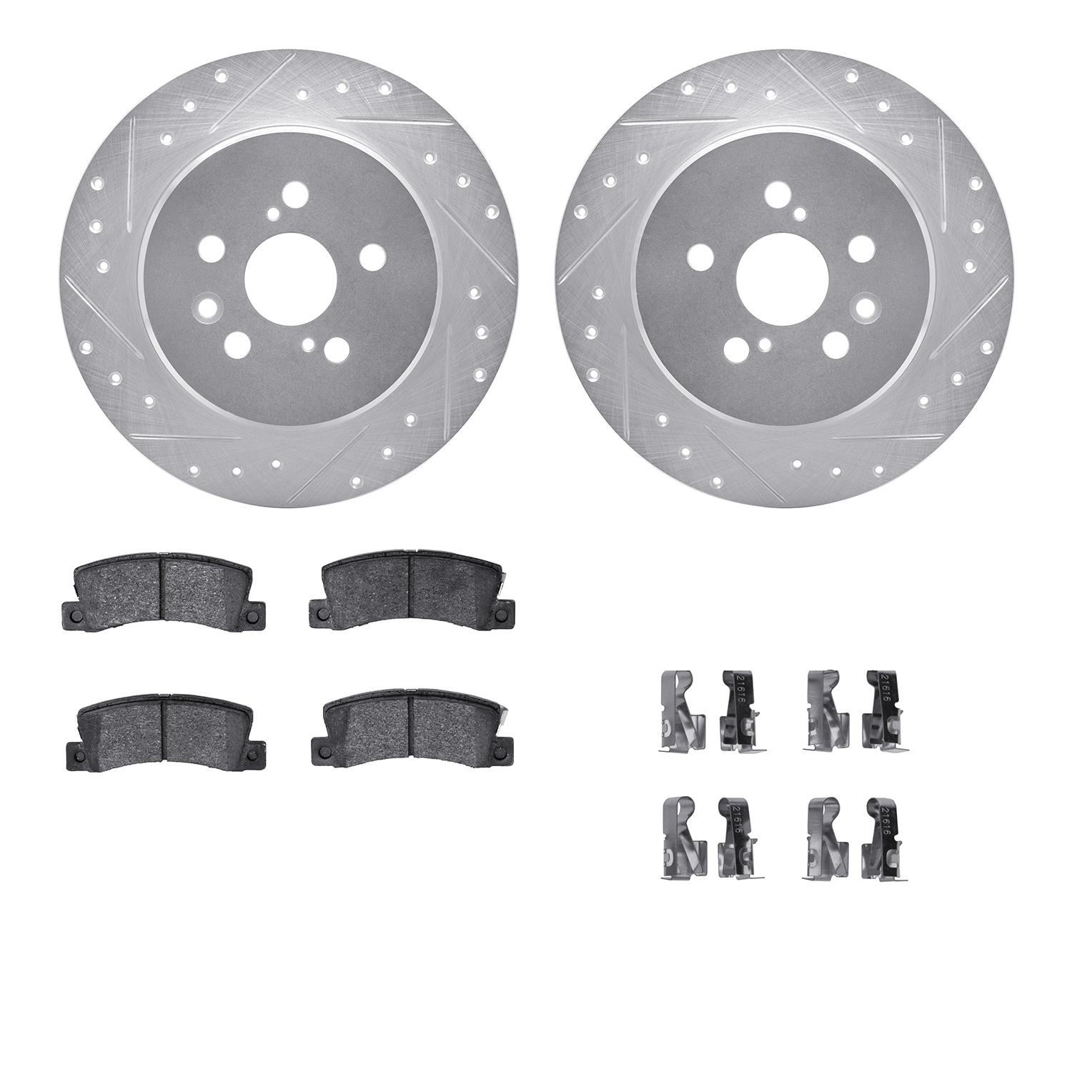1992 Toyota Celica DFC Rotors-Drilled and Slotted-Silver with 5000 ...