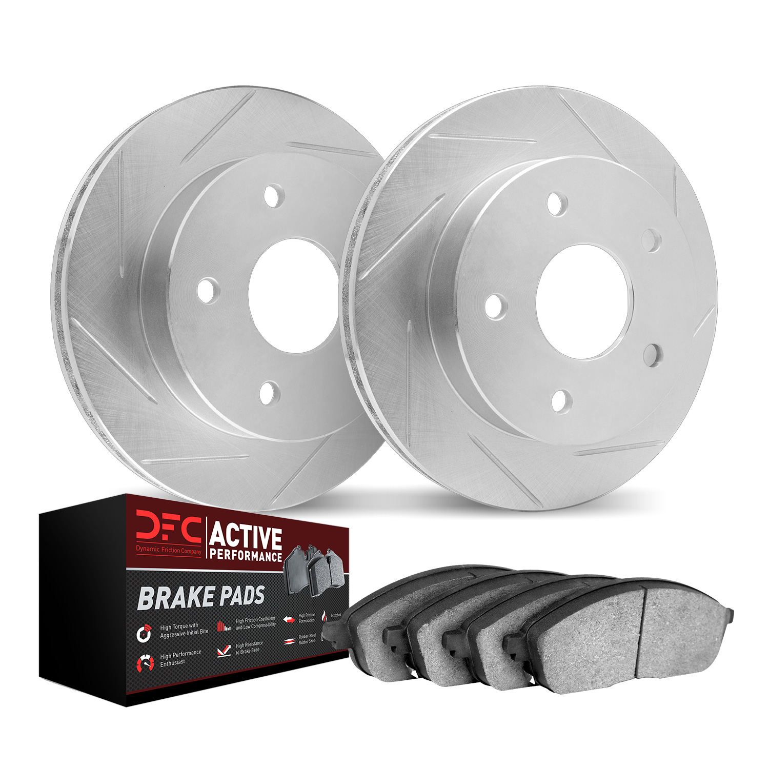 DFC Front Slotted Brake Pad and Rotor Kit - 2
