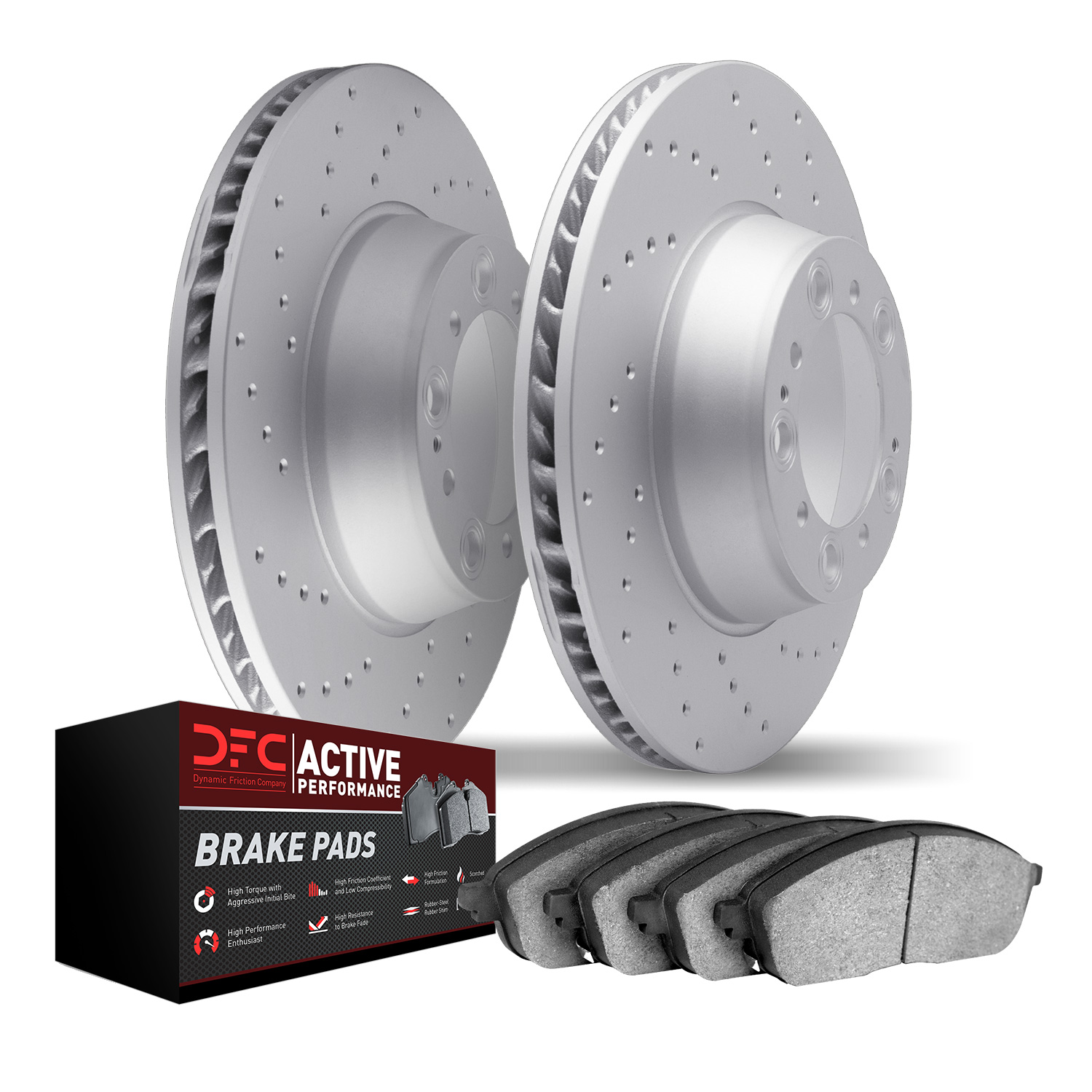 DFC Drilled Brake Pad and Rotor Kit - 2