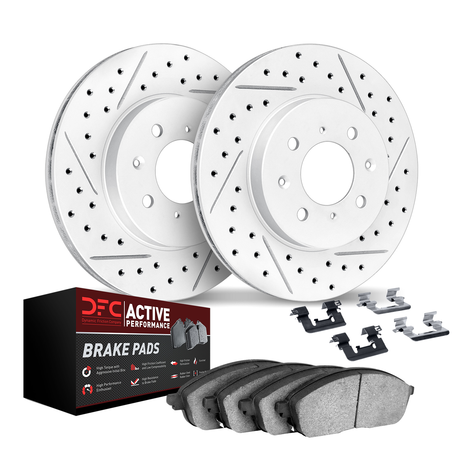 DFC Drilled Slotted Brake Pad and Rotor Kit - 2