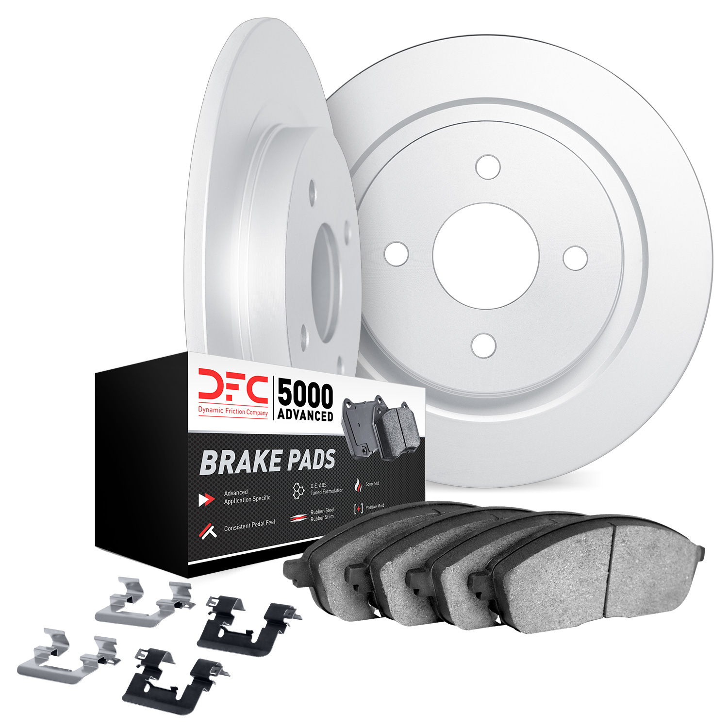 1979 Dodge Colt DFC Rotors with 5000 Advanced Brake Pads includes Hardware