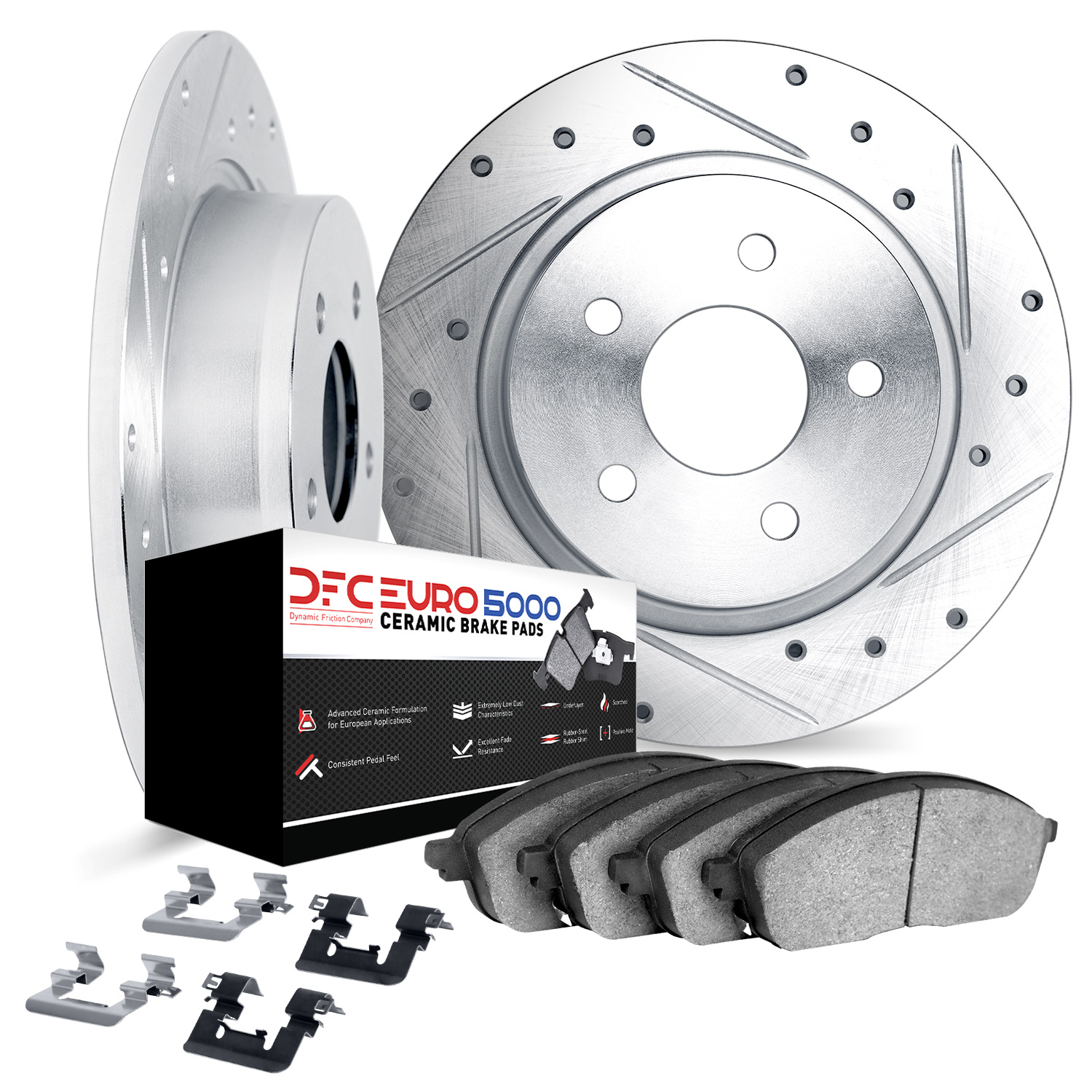 1976 Volvo 242 DFC Rotors-Drilled and Slotted-Silver with EURO 5000 ...