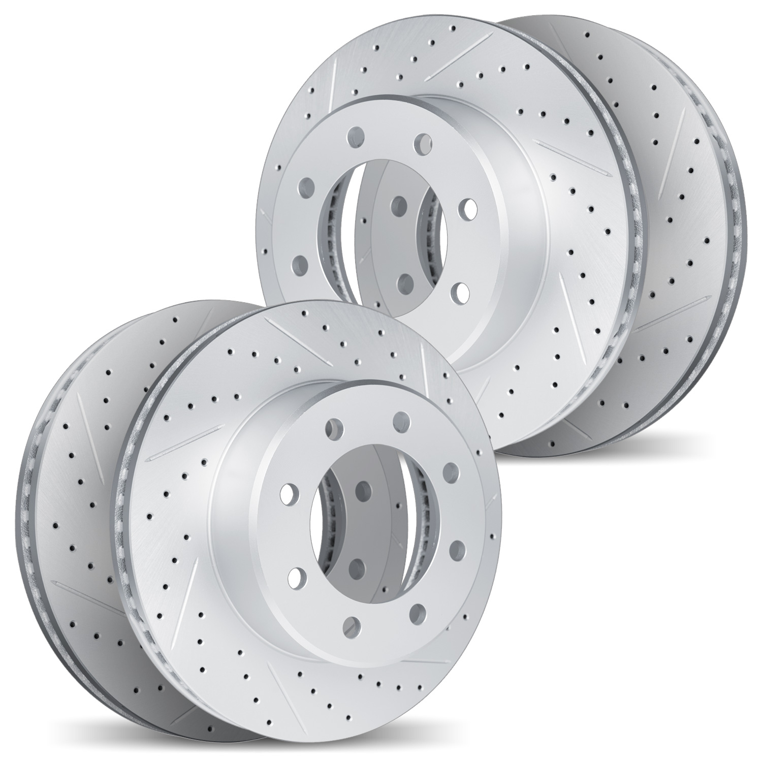 DFC Front & Rear Drilled Slotted Brake Rotors (Set of 4) - 2