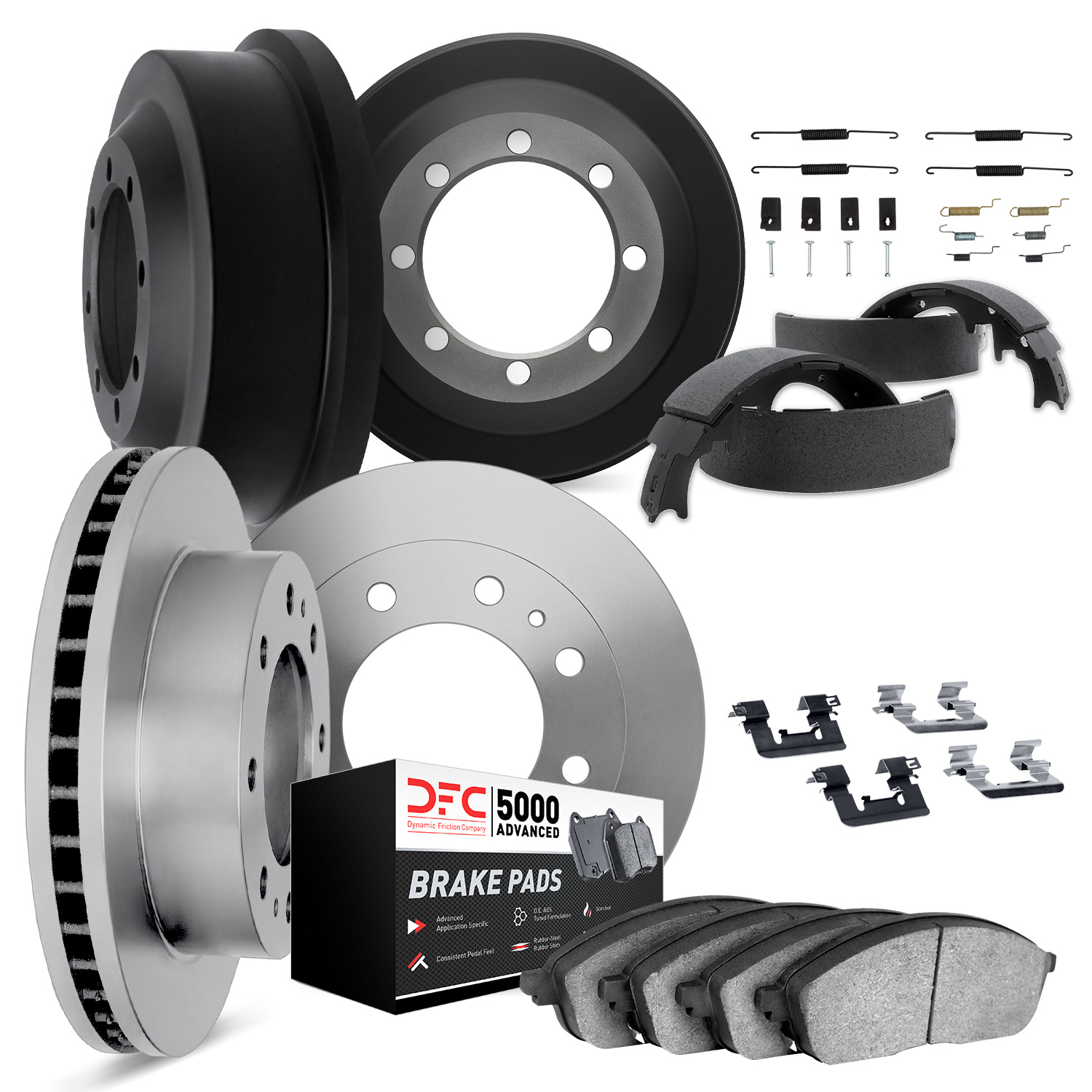 DFC 1983 Chevrolet K30 Front & Rear Brake Pad, Rotor, Drum and Brake Shoe Kit - 2