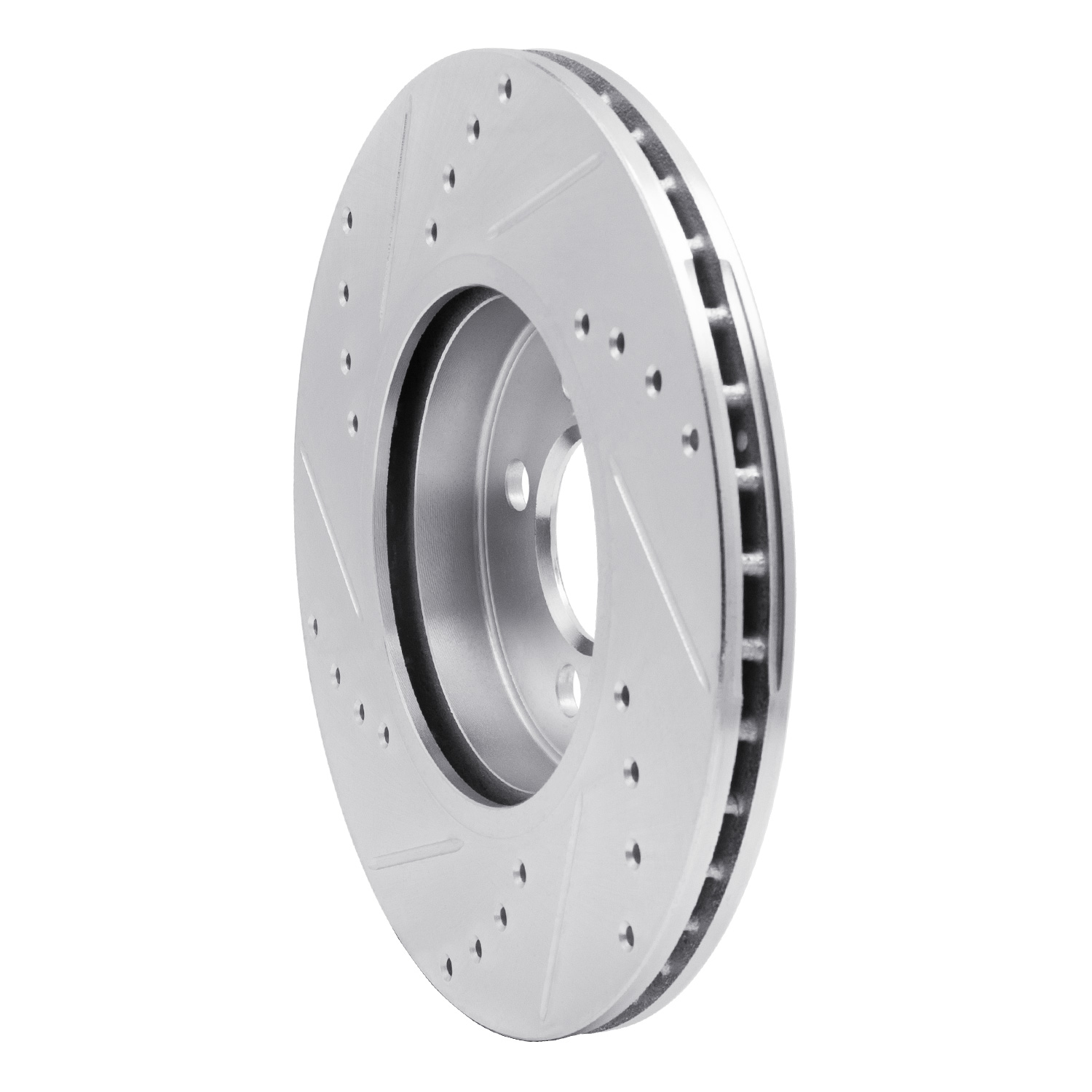 2007 Mini Cooper DFC Brake Rotor - Drilled and Slotted - Silver