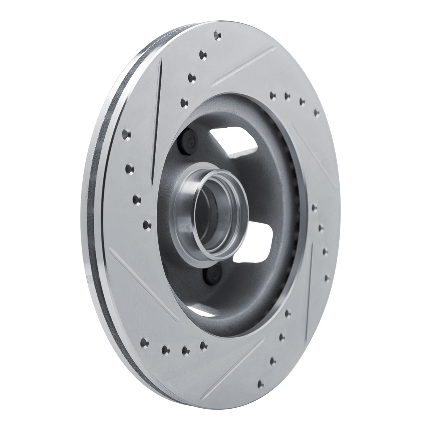 1967 Ford Ranchero DFC Brake Rotor - Drilled and Slotted - Silver
