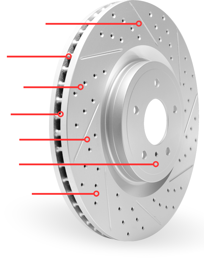 Dynamic Friction 7314-74042 - Brake Kit - Silver Zinc Coated Drilled and  Slotted Rotors and 3000 Ceramic Brake Pads with Hardware