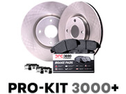 Full Kit Dynamic Friction Company Brake Rotors-Drill/Slot-Black with Ceramic Brake Pads and Hardware 8314-54085 